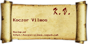 Koczor Vilmos névjegykártya