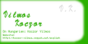 vilmos koczor business card